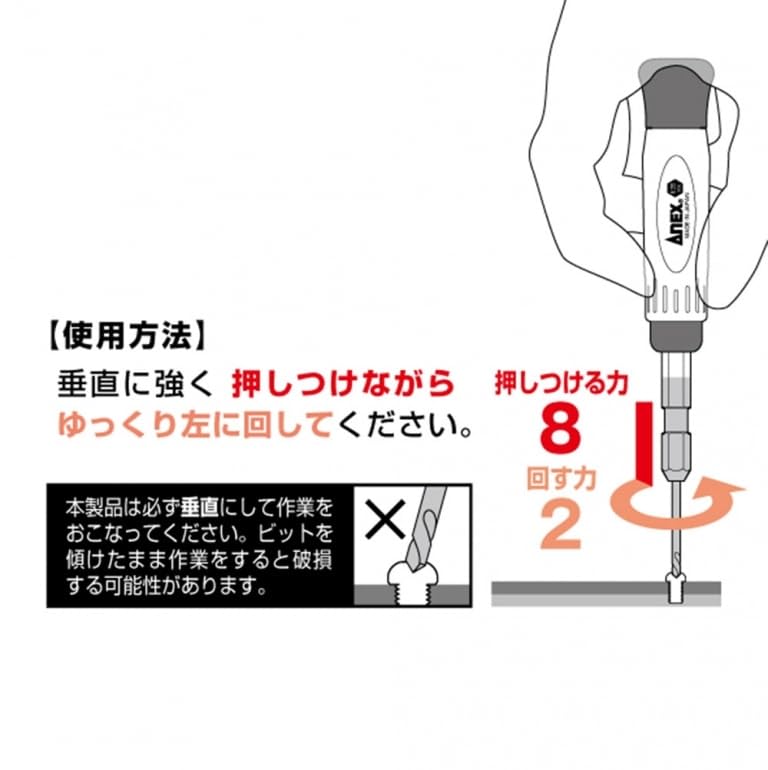 Anex Precision Screw Remover for Stripped Screws [MisakaZoo 2-Pack MO-Pack] 3610-N +0 (M1-2.6)