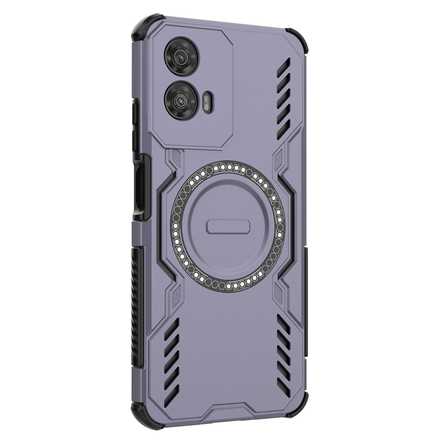 

Для Motorola Moto G34 5G Магнитный чехол Butterfly Armor Полый Теплоотвод PC+TPU Чехол для телефона Purple