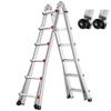 VEVOR Telescoping Ladder A Frame, 20.5 FT Compact Aluminum Extension Ladder, Multi-Function Portable Collapsible RV Ladder