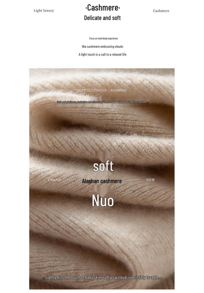 Elegant Fine-Spun Cashmere Mid-Sleeve Knit Turtleneck Pullover