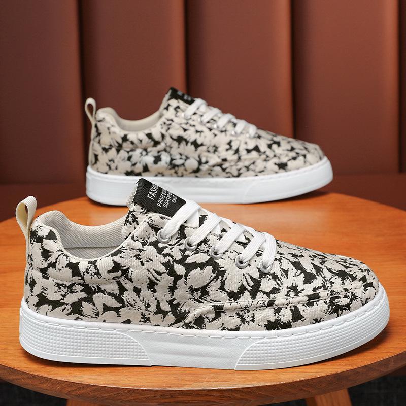 

Мужские парусиновые кеды для скейтбординга в корейском стиле - Модные, Универсальные, на толстой подошве, Повседневные белые туфли 40