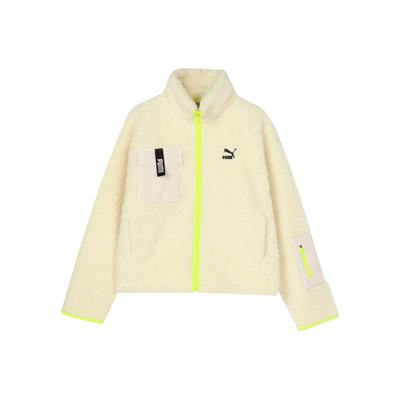 Veste zippée tendance Trail Sherpa FZ avec logo minimaliste Vêtements d'extérieur pour femmes Blanc cassé 928727-01
