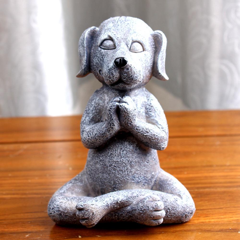 Dog Buddha Meditation Dog Statue Yoga Dog Prayer Pose Zen Statue Zen Garden Decoration Buddha Dog