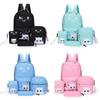 4PCS/Set Backpack Japan And South Korea Cartoon Cute Cat Shoulder Bag  Small Fresh Printin