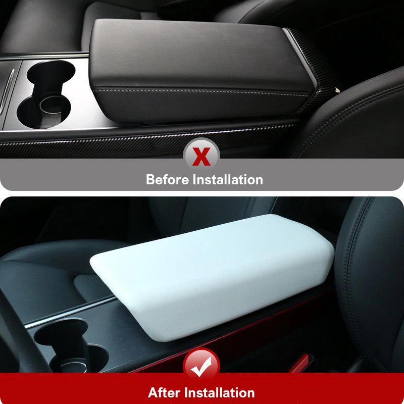 Car Central Console Cover Armrest Box Cover Protection TPE Car Decal Modification Accessories for Tesla Model 3 Model Y