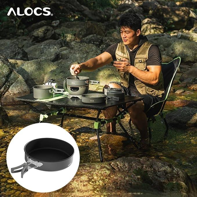 Alocs camping frying pan camping frying pan suitable for frying meat and grilling