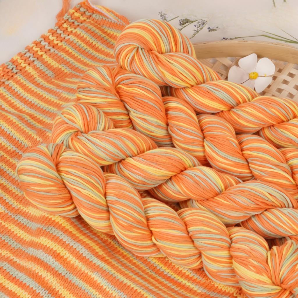 4balení bavlněné příze 200g (4x50g ) Prodyšná měkká tkaná příze na pletení háčkování smíšené barvy lehká na svetry příze