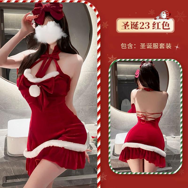 Sex Underwear Sexy Tube Top Plush Christmas Dress Flirting Cosplay Pure Desire Buttocks Short Skirt Sex Dress