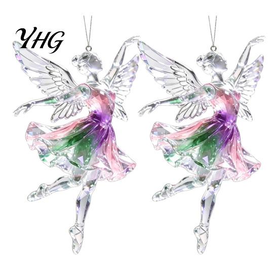 Car Rearview Mirror Charms 2Pcs Glitter Ballet Girl Keychain, 2D Acrylic Hanging Pendant for Bag Backpack, Sparkling Holiday Party Decorations Dancer