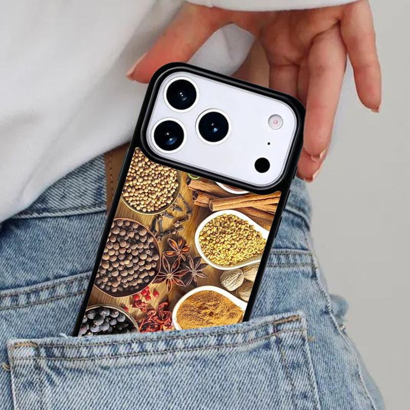 Cooking Chef Spices Seasoning Phone Case for iPhone 16e 15 14 13 12 17 Pro Max Plus Air 17pro Cover Coque