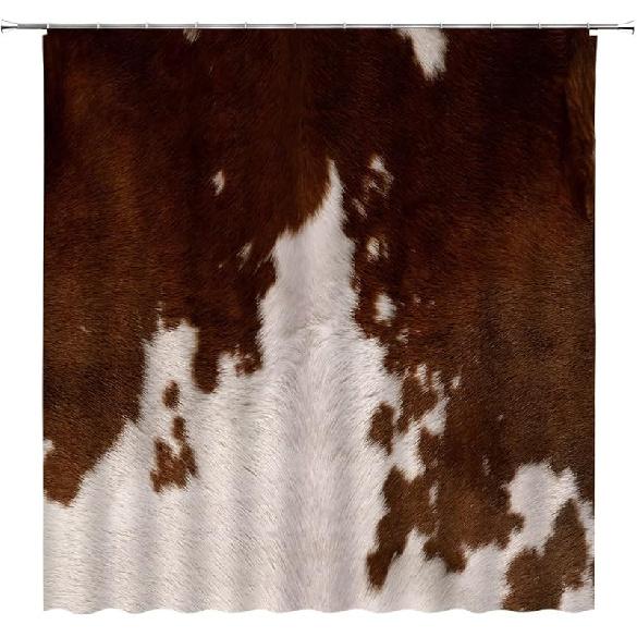 

GCTNBJL Занавеска для душа из коровьей кожи коричневая с принтом шкуры молочной коровы, фермерский дом, животные, роскошная, винтажная, западная, деревенская, ретро, для ванной комнаты, домашняя занавеска с крючками, 70x70 70 W x 70 L (Pack of 1)