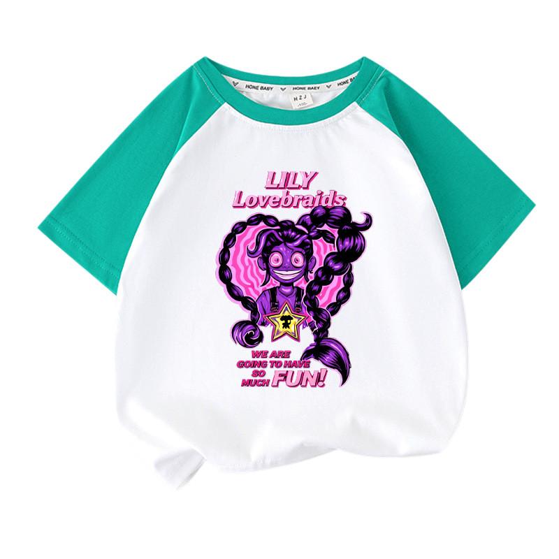 Детская футболка для девочек Lily с принтом Lovebraids и рукавами реглан 100cm зелёный