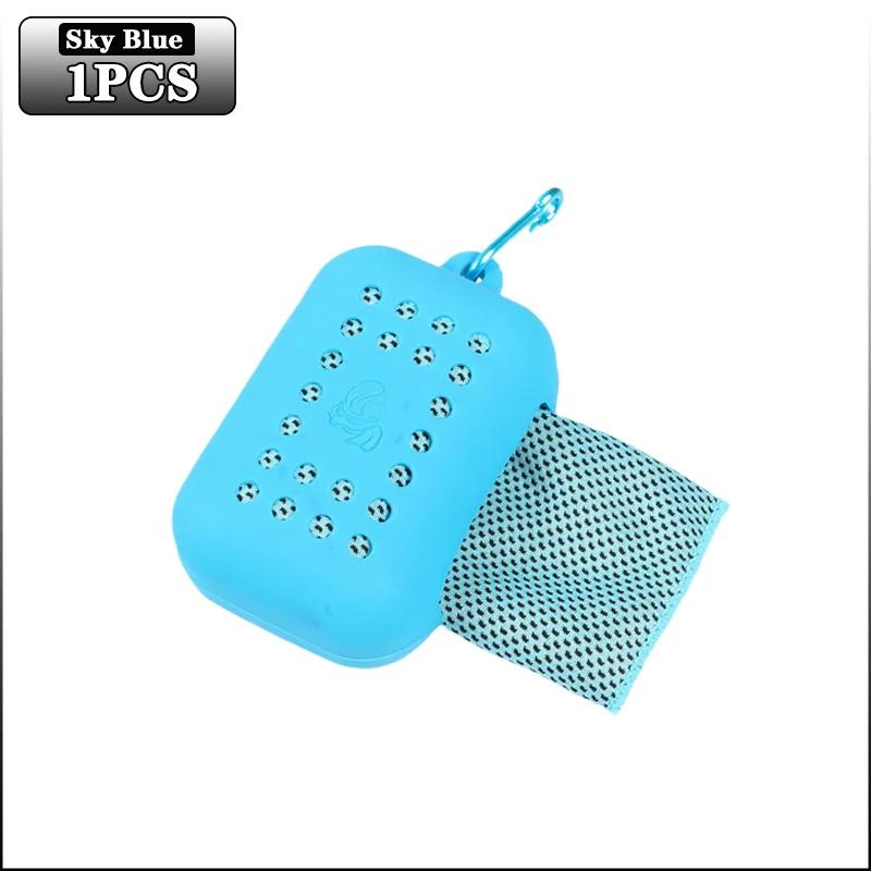

1PC Portable Mini Silica Gel Set Cold Towel Polyester Fiber Outdoor Cooling Towel Fitness sports gym Run quick Dry Cool Towel