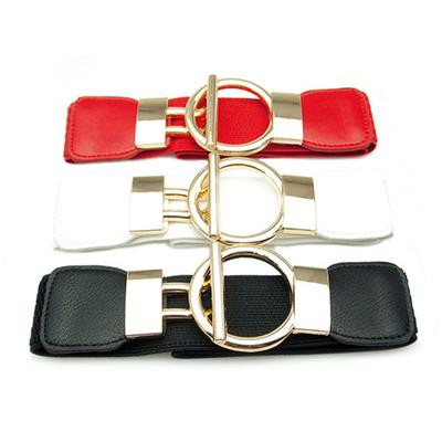 Women'S Stretch Buckle Waist Band Elastic Belt Women Dress