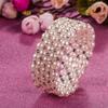 Crystal Chain Pendant Charm Wide Winding Bangles Pearl Bracelets Multilayer
