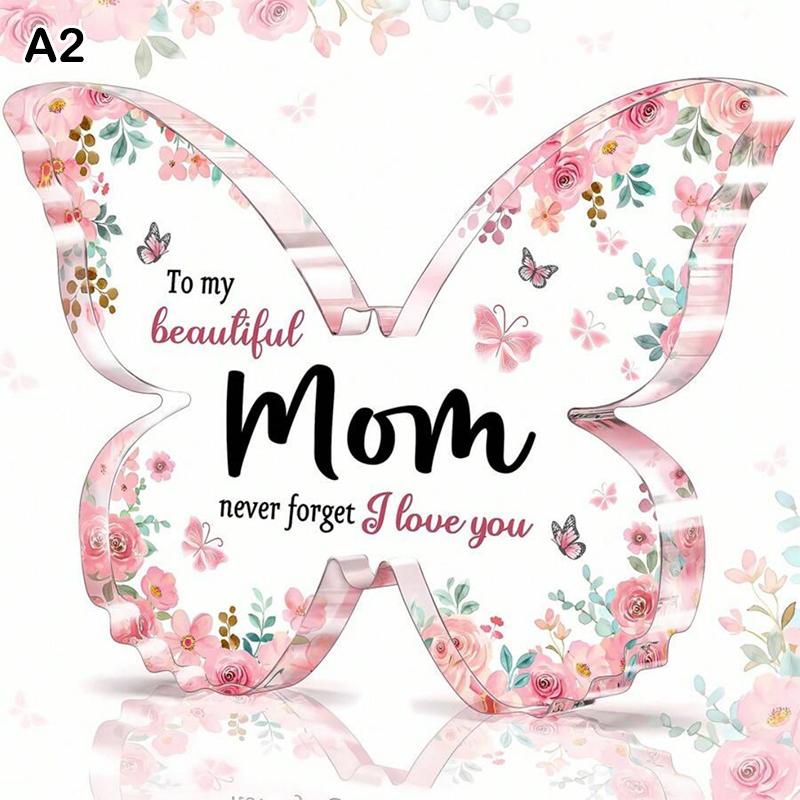 Mom Acrylic Heart Sign Mother'S Day Plaque Ornament Grateful Gift Desk/Table Decor For Mom Holiday Mother Birthday