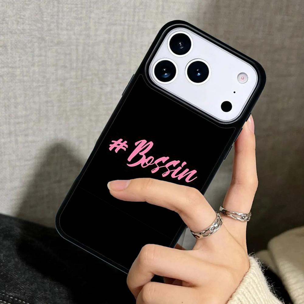 Capa Case for iPhone 17 Air 16 Pro Max 15 Plus 11 13 Mini 14 12 Back Phone Cover Pink Girl Boss