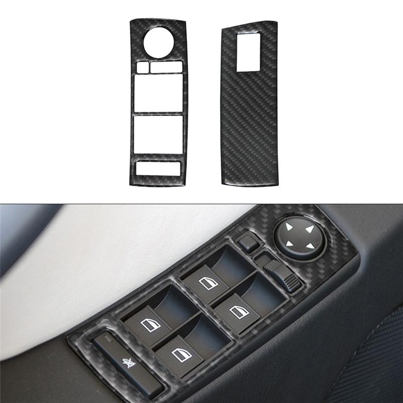 Carbon Fiber Car Center Console Air Conditioning CD Gear Control Panel Trim Cover Sticker For BMW X5 2000-2006 Car Accessories