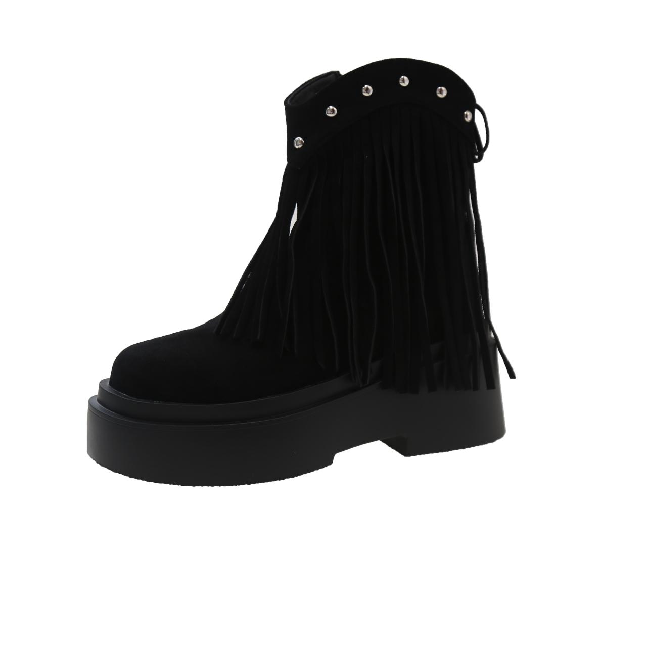 Модные женские ботильоны с кисточками и боковой молнией для улицы — фото 9