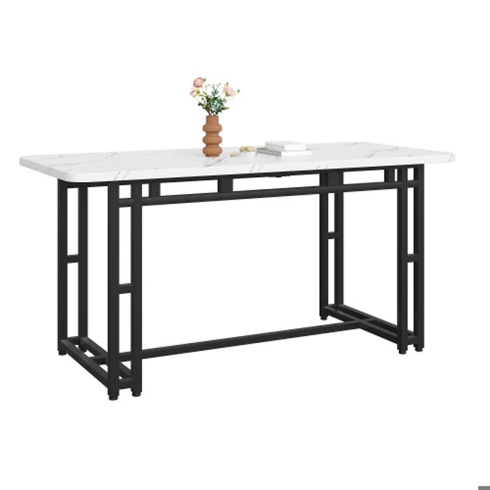 Dining Table - MUVOE - Rectangular - 140x80cm - Black Metal - 2 Places