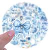 60 Coquette Cartoon Stickers - Blue Winter Decor for Bottles, Phones & Suitcases