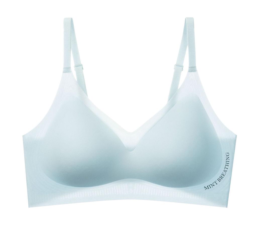 Light and seamless underwear Peppermint cool feeling breathable quick drying bacteriostatic bra naked feeling soft support gathering anti-hanging bra