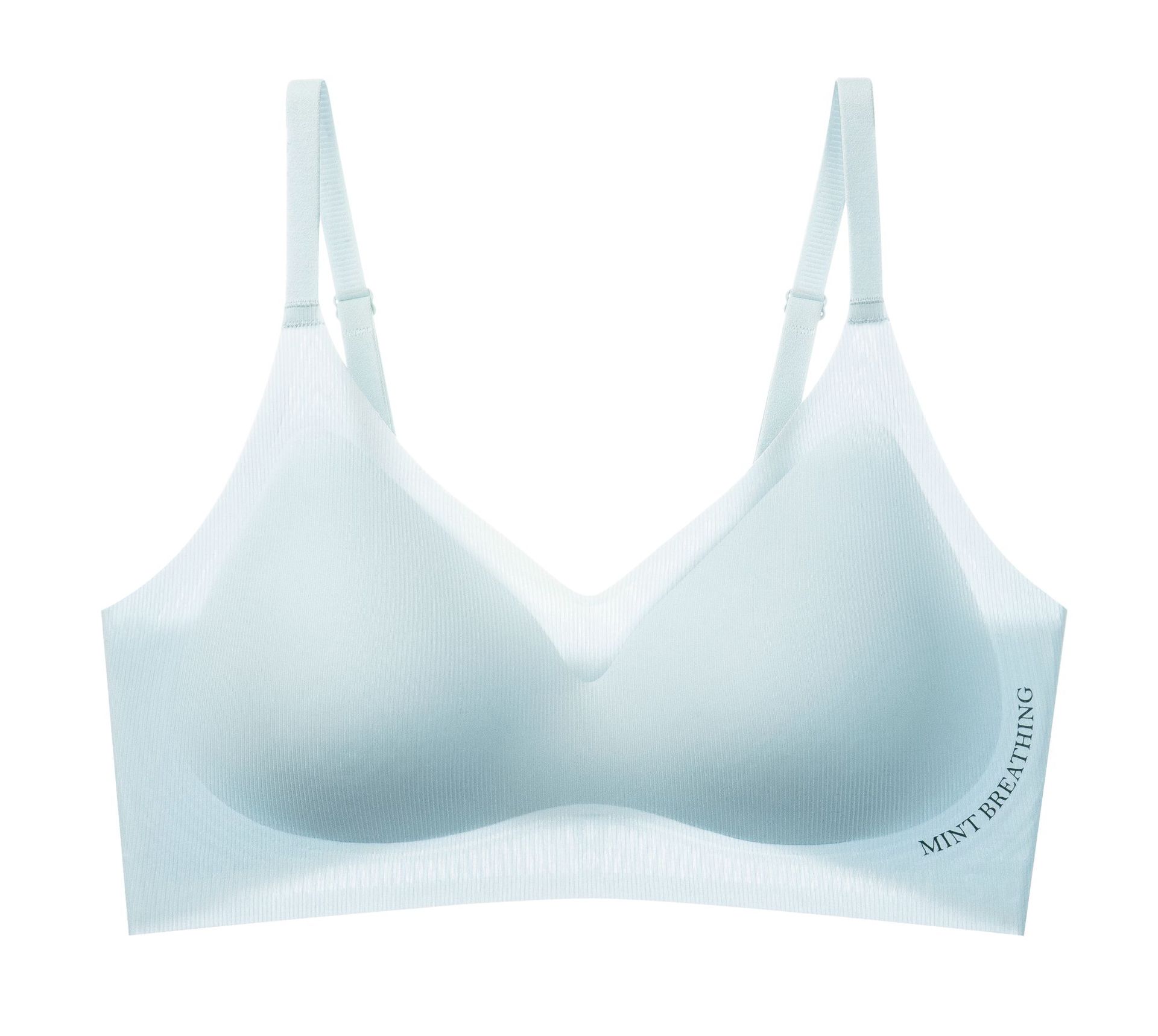 

Light and seamless underwear Peppermint cool feeling breathable quick drying bacteriostatic bra naked feeling soft support gathering anti-hanging bra m [thin, cool, traceless] 75abc