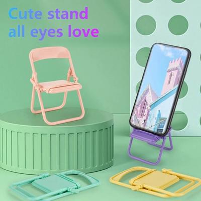 Supporto Pieghevole per Telefono per iPhone 11/12/13 Pro max Colore Caramella Supporto a Forma di Sedia Mini Dock da Tavolo Universale Staffa Pigra
