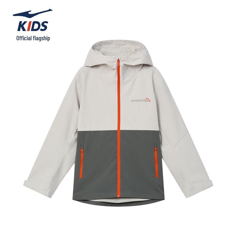 ERKE Kids' Unisex 4-Proof Tech Thickened Hooded Windbreaker Jacket