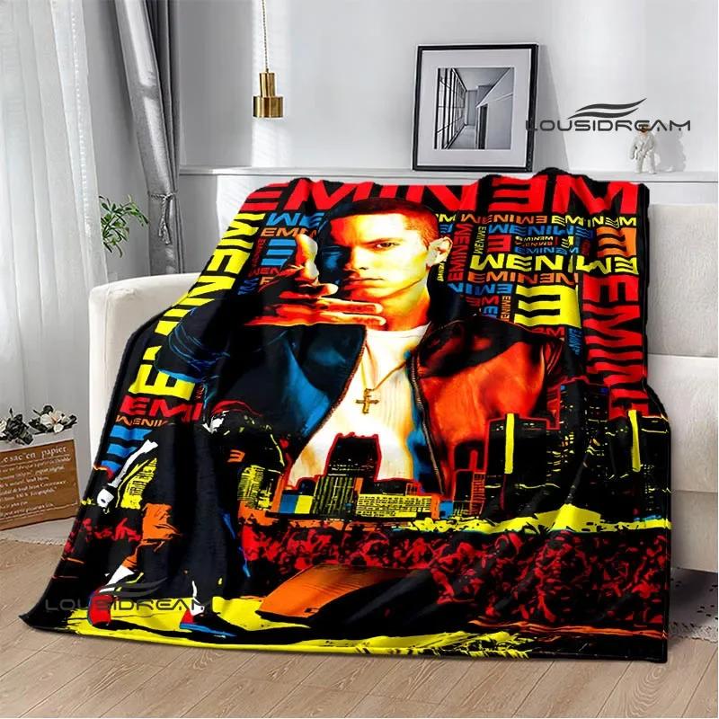 Eminem Hip -hop Singer Printing Blanket Warm Blanket Flannel Blanket Picnic Blanket Blankets for Beds Birthday Gift