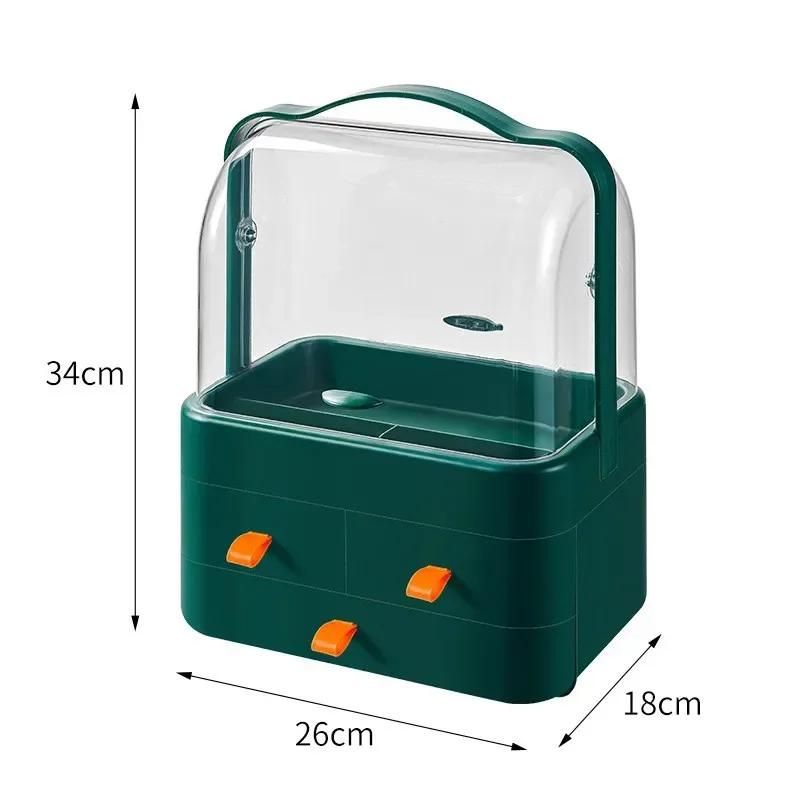 Makeup Organizer Box Transparent Desktop Drawer Storage Box Dust-proof Dressing Table Skincare Jewelry Storage Rack Containers