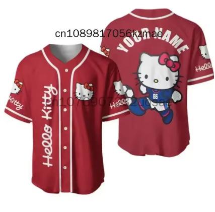 New Hello Kitty cute personalized cartoon print shirt for outdoor men