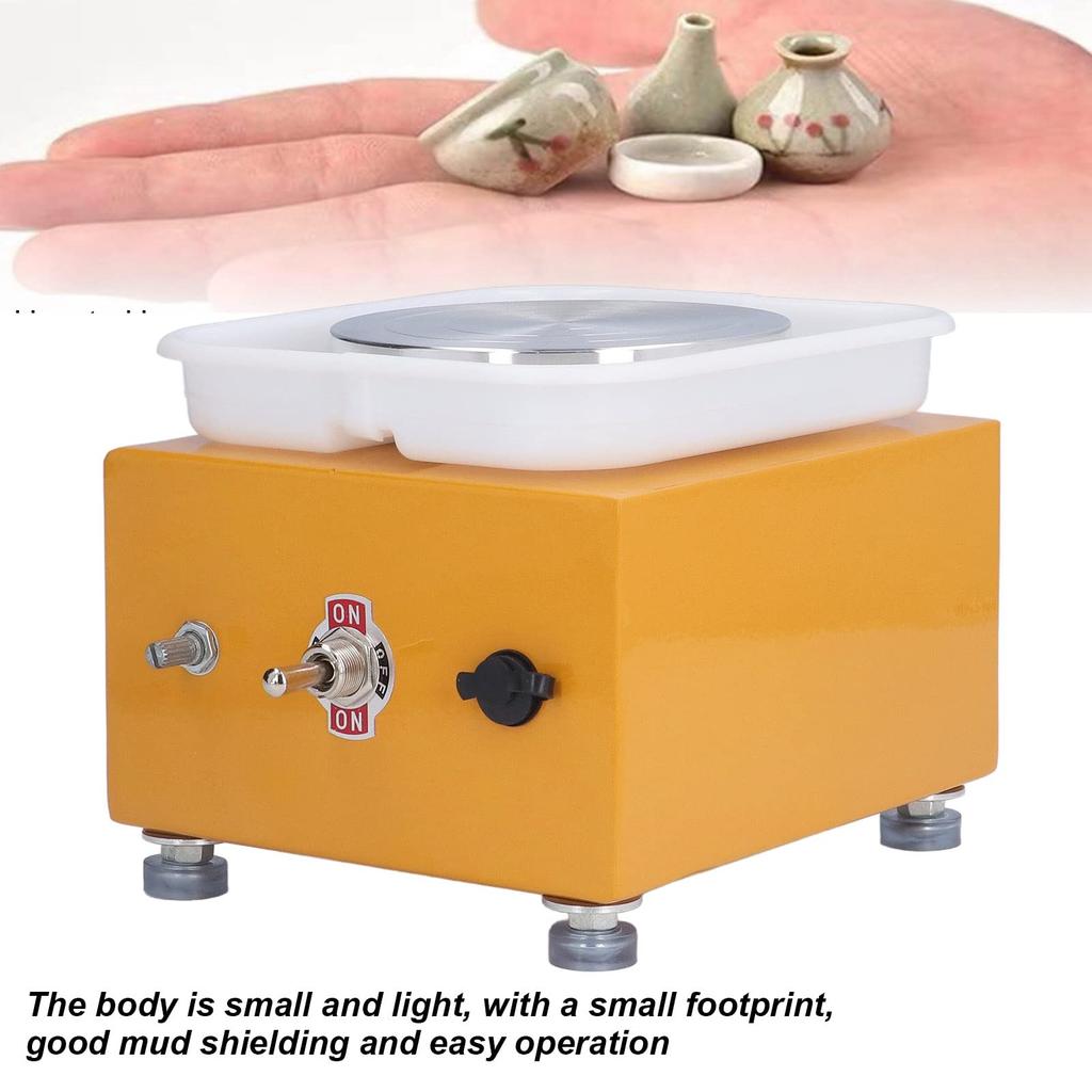 Mini Electric Pottery Wheel 10 Cm (Variable Speed, Dual Rotation, Removable Splash Tray)