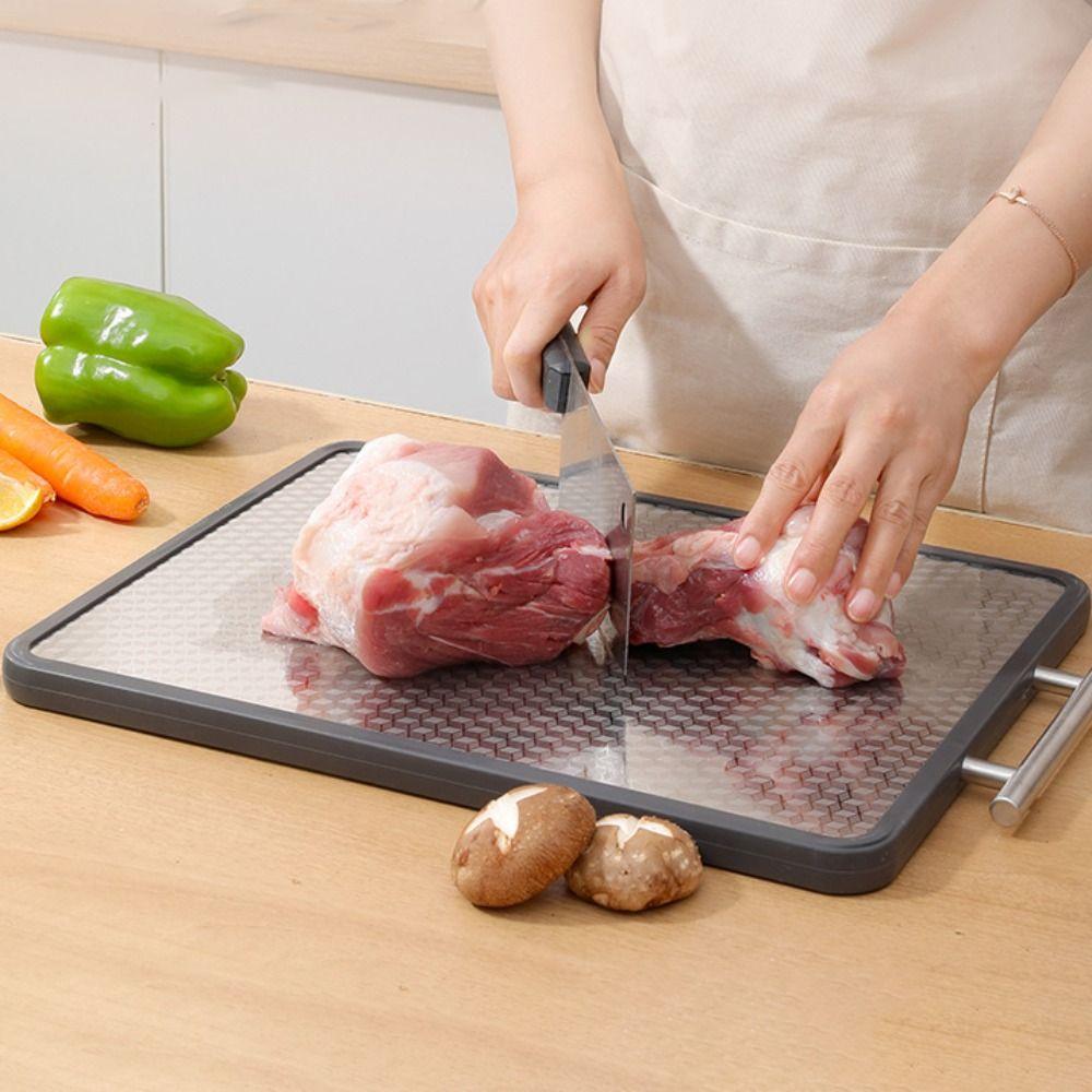 Scratch Resistant Stainless Steel Cutting Board Double Sided Use Kitchen Chopping Block  Fruits