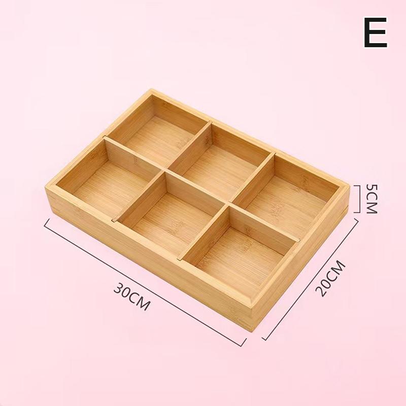 Creative Multi-Grid Tray  Pot Side Dish Plate Divider Tray Snack Plate Platter Nut Plate Wooden Box Saucer Tray