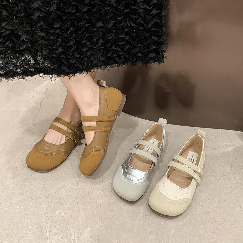 Fashion Round Toe Shallow Mary Jane Shoes Women Soft Sole Casual Shoes Female Retro Slingback Mule Flats Zapatos 2024