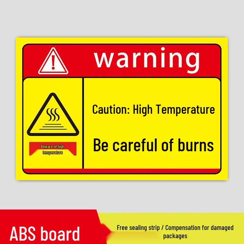 High Temperature Warning Sign: Caution - Hot Surface, Do Not Touch, Avoid Burns.