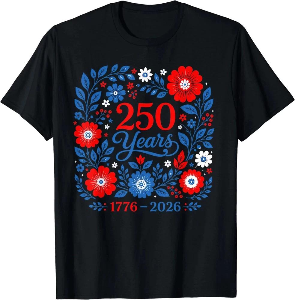 Floral 250 Anniversary USA Unisex Girls 250th Anniversary USA TShirt S