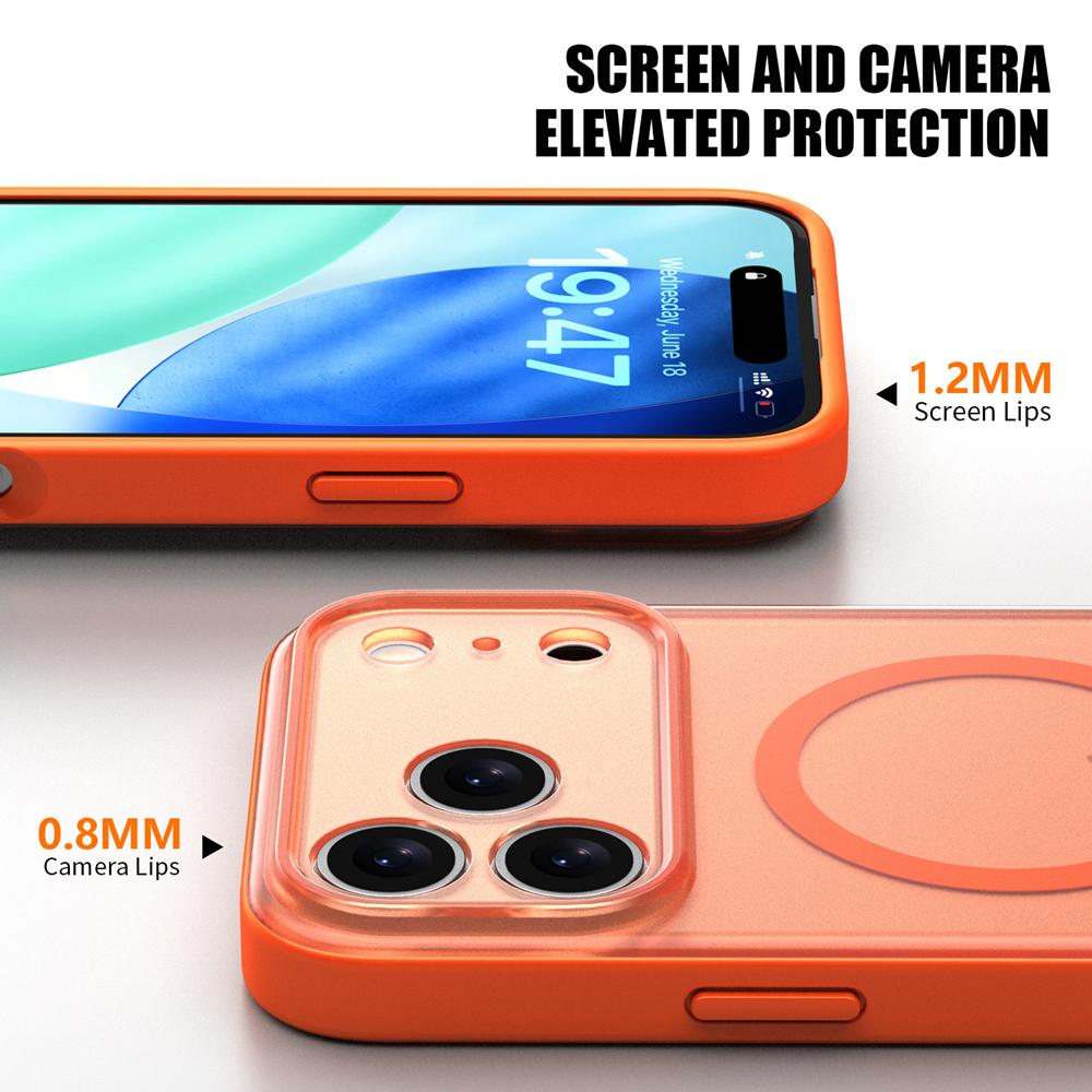 KEYSION Magnetic Matte Transparent Case for MagSafe for iPhone 17 Pro Max Silicone+PC Shockproof Wireless Charging Phone Cover