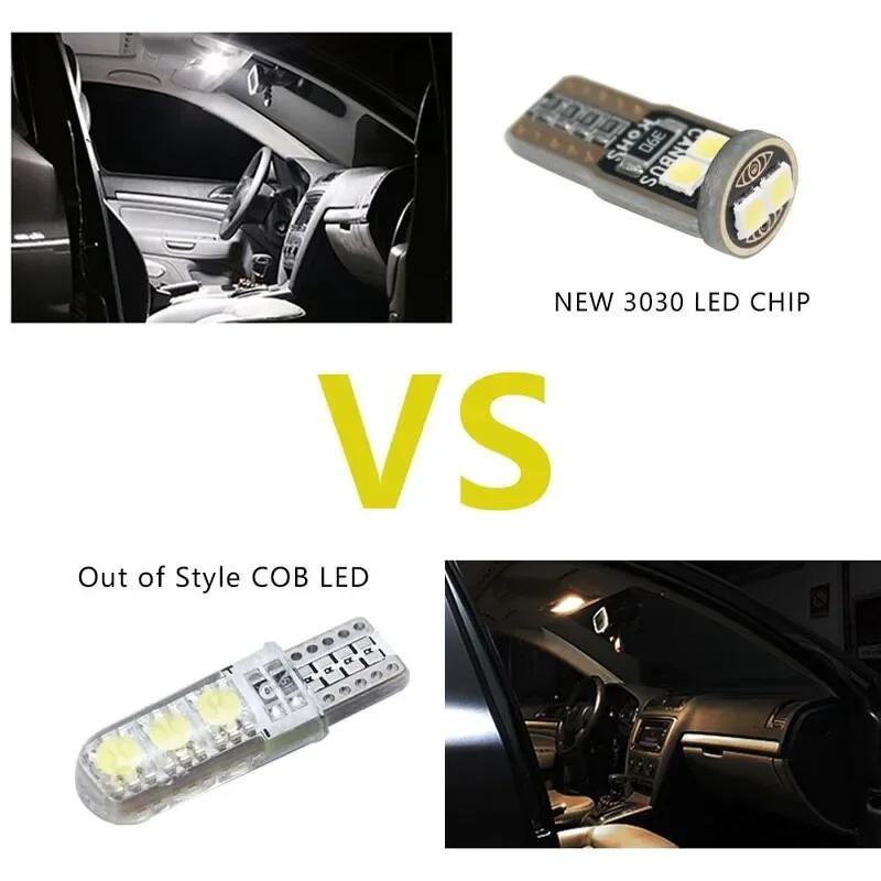 10Pcs T10 W5W 6SMD 3030 Super Bright LED Canbus No Error Car Interior Reading Dome Lights Auto Parking Lamp Wedg