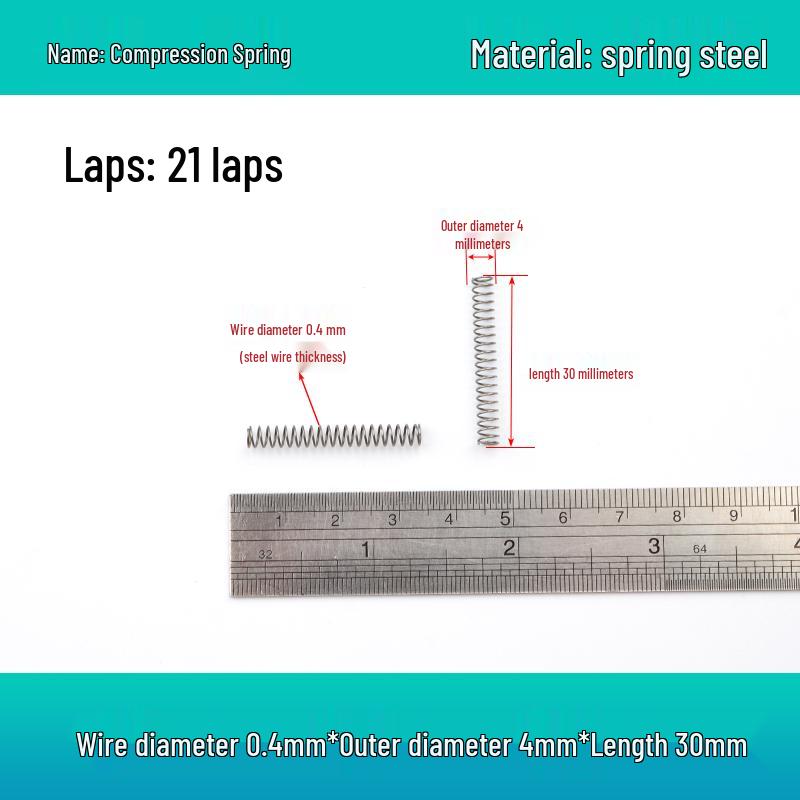 Small Mechanical Compression Spring: 0.4mm Wire, 2-8mm Outer Diameter