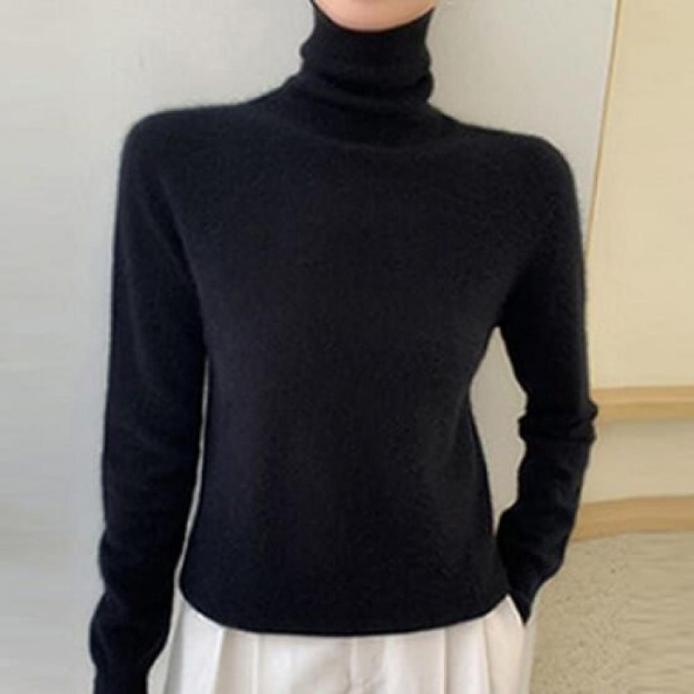 Navava Daily Soft Warm Plain Turtleneck Long Sleeve Knit Top Nk3509