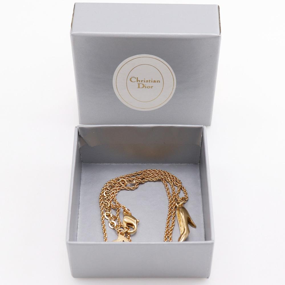 Dior High heel motif Necklace Plated Gold 6.5g Women Used