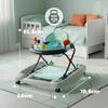 Interactive Walker for Child Rocking Cradle with Steering Wheel Blue-Gray