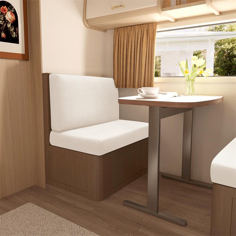 

2pcs/set Polar Fleece RV Dinette Cushions Cover Stretch RV Booth Seat Cover Elastic Sofa Slipcover for Camper Car Bench Cover 1 Set