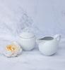 Lubiana Daisy Cukiernica 250Ml Z Pokrywką + Mlecznik 300Ml Biała Porcelana