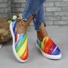 Fashion Spring/autumn New Canvas Flat Shoes for Women Graffiti Printing Slip-on Lot-Top Sneakers Casual Ladies Vulcanized Shoe