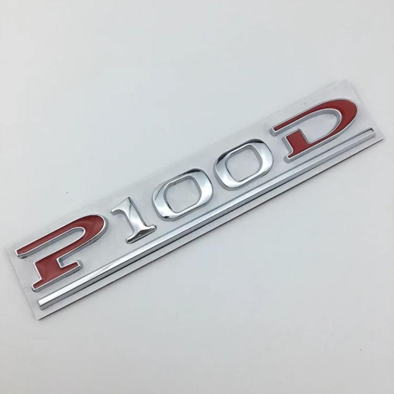 P75D P85D P90D Unterstrichene ABS-Buchstaben-Emblem für Model 3 Model X Model S Autostyling Kofferraumemblem Aufkleber Rot Schwarz