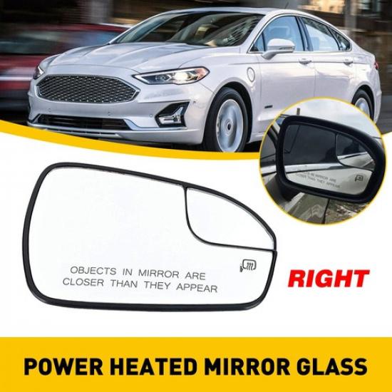 RH Passenger Side Rear View Heated Mirror Glass For Ford Fusion 13-20 White PUS