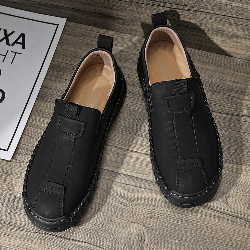 Men's Leather Casual Shoes Handmade Loafers Large Size Men's Genuine Leather Shoes Slip On Shoes